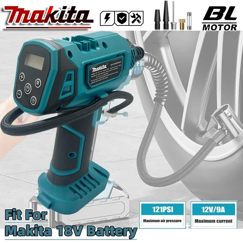 

Makita 600mm Cordless Portable Electric Air Pump 12V Rechargeable Handheld Air Compressor For Cars For 18V Battery