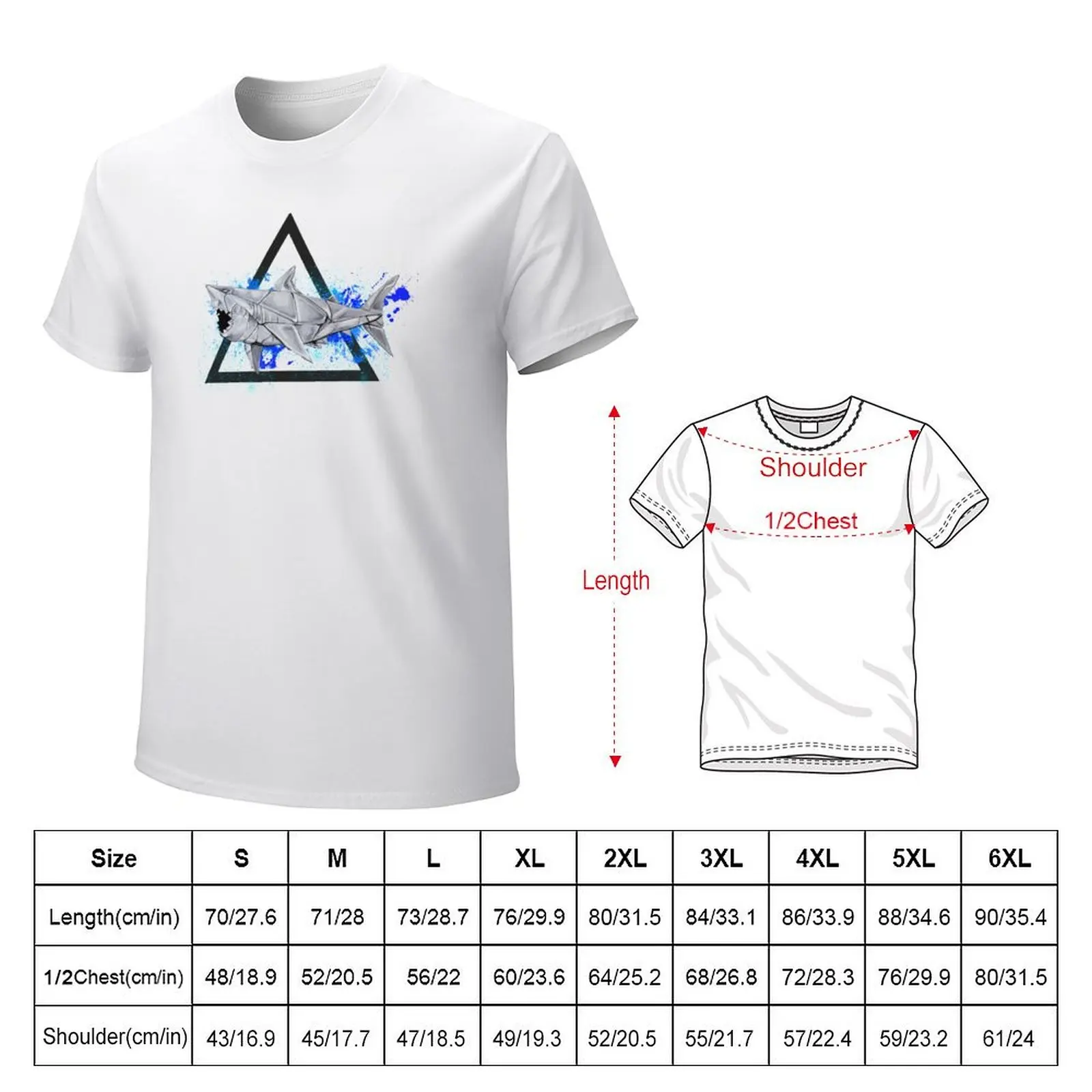 Paper Shark- Wild World of Paper Series T-shirt quick-drying hippie clothes slim fit t shirts for men