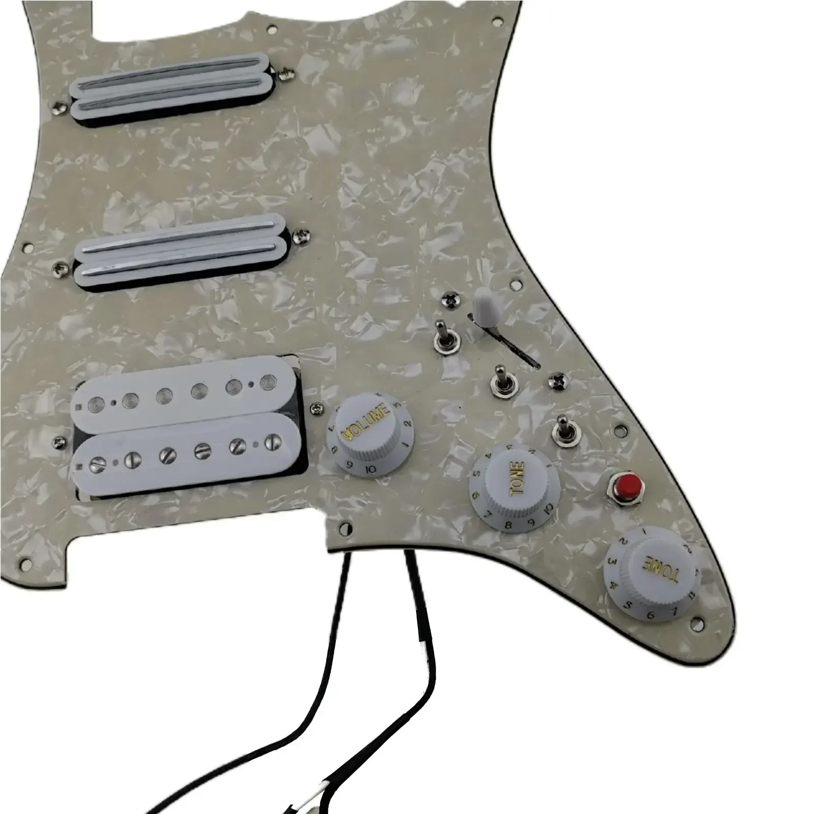 Q-X Music Store - Guitar HSS Humbucker Pickup Pre-Wired Pickguard Alnico 5 Wiring Harness Push Pull Single Cut Kit