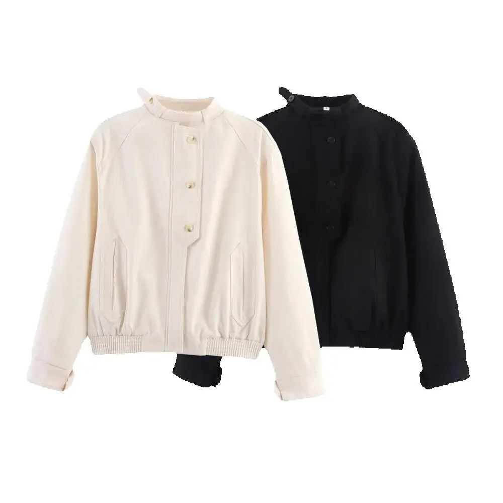 

Женская свободная куртка со швом, круглый вырез, молния, карман на пуговицах, осень/зима, новая модная куртка