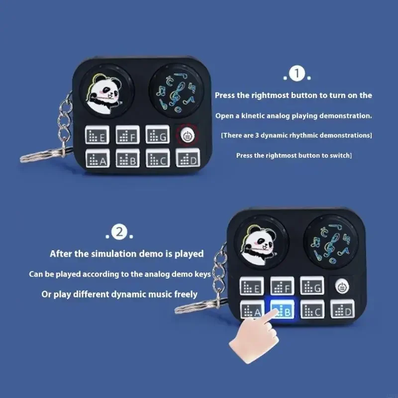 10 個 DJ サウンドマシンキーホルダープラスチック DJ コントローラぶら下げキーリング音楽学習ツールバッグとキー装飾 15UB