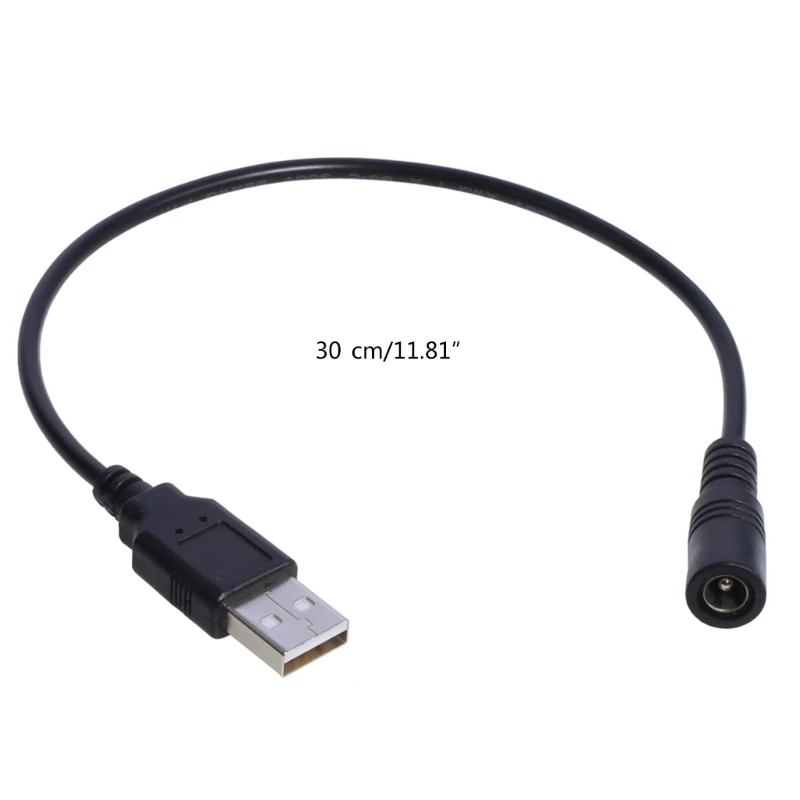 Câble d'alimentation USB mâle DC5521 5V, cordon adaptateur pour ventilateur/haut-parleur USB