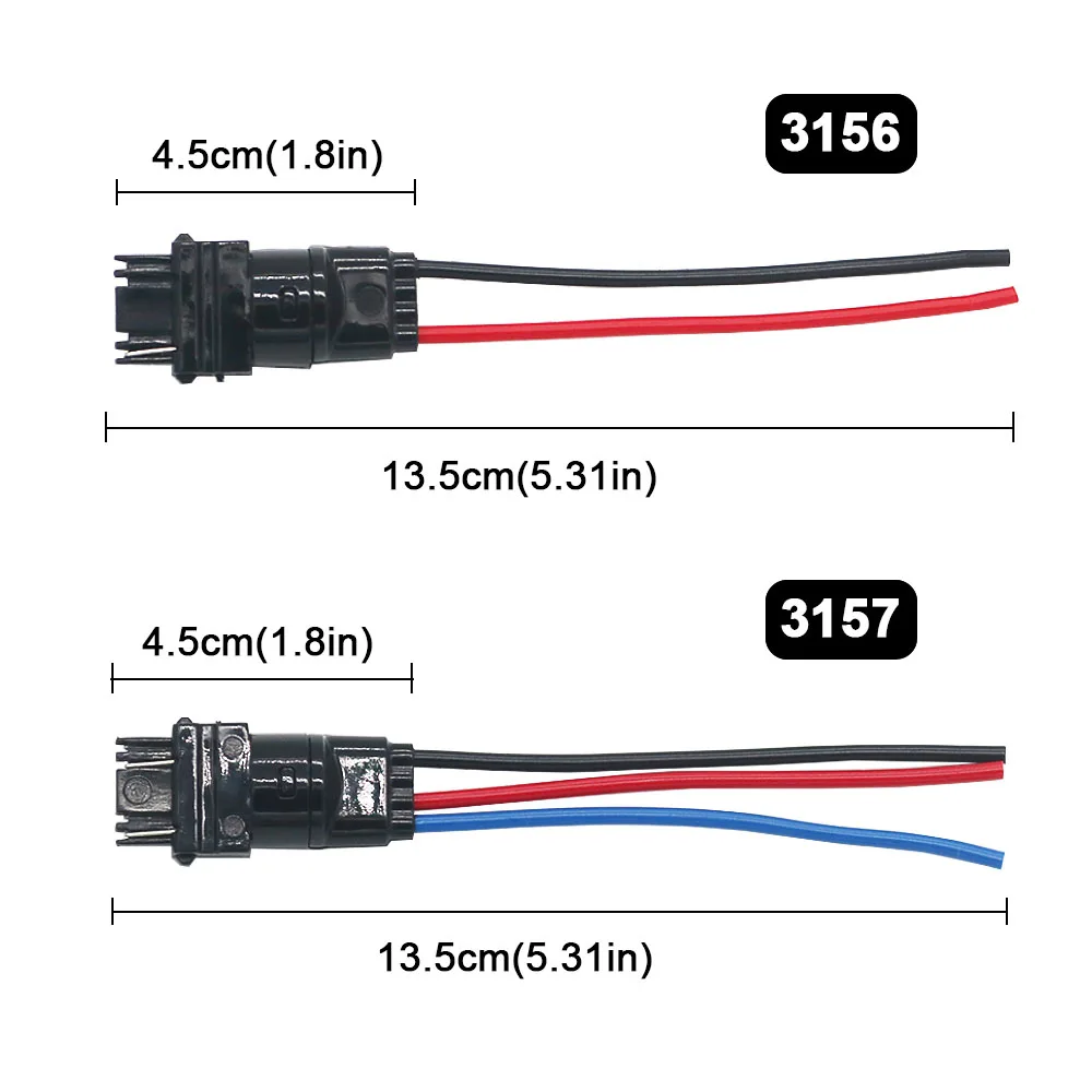 BAY15D 1157 1156 p21w BAU15S py21w 7440 w21w w21/5w 7443 3156 Socket Connector Male Adapter For Car LED Light DIY Wiring Harness