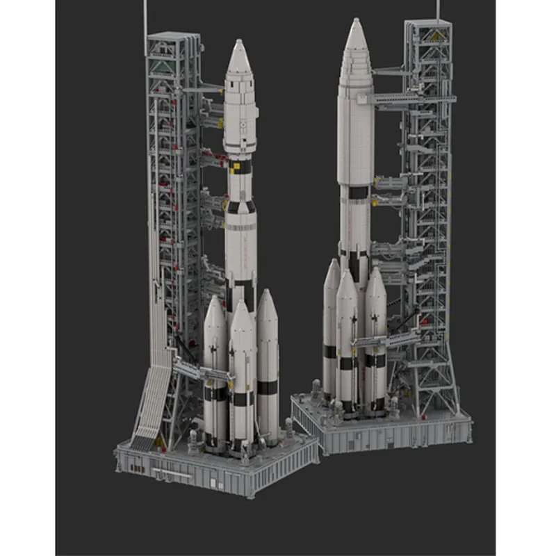 

MOC-216523 Saturn V MLV-25L Мобильный передатчик и запуск пупочной башни 11160, деталиMOC, креативная игрушка на день рождения для мальчиков и детей, подарок