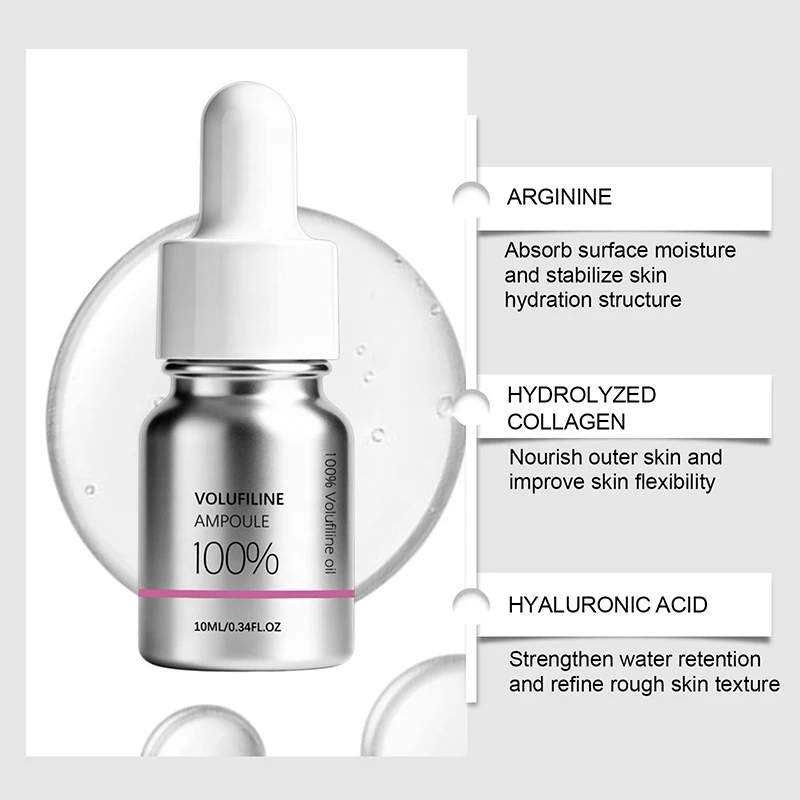 Volufiline 100% Plump Essence Flasche Zarte Haut Tiefenwirksame Feuchtigkeitspflege Erhöht die Hautelastizität Verbessert Trockenheit, Glanzlosigkeit und Rauheit Neu – Detail 2