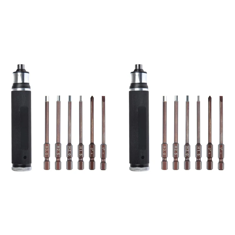 A73T 2X 6 In 1 Screwdrivers Repair Tool Kit 1.5Mm 2.0Mm 2.5Mm 3.0Mm All-In-One Hex Driver Hand Set For RC FPV Racing Drone