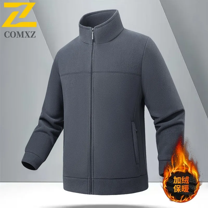 

COMXZ Роскошная мужская куртка с простым воротником-стойкой, утолщенная теплая парка для путешествий на открытом воздухе, деловая повседневная удобная зимняя новая одежда