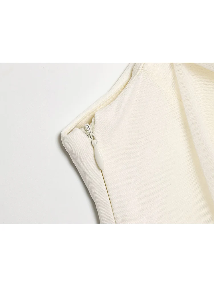 2026 novas mulheres vestido sem mangas moda em camadas decoração magro vestido curto senhoras elegante malha emenda sólido vestido de festa