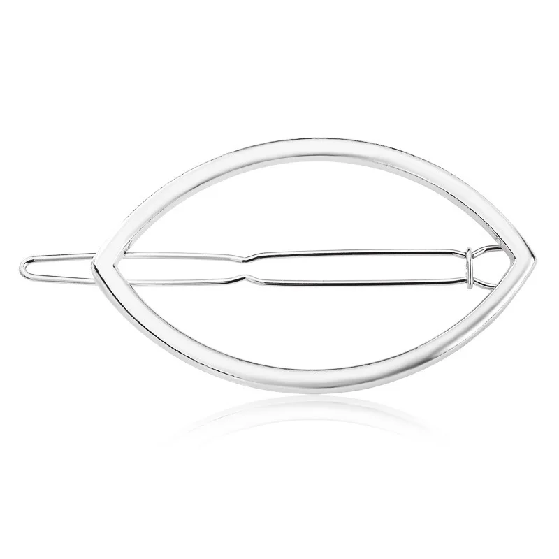 

New Elliptical Simple Geometry Hair Clip Small Fi Alloy Smooth Cross-Border Hair Accories Faionable Hair Jewelry