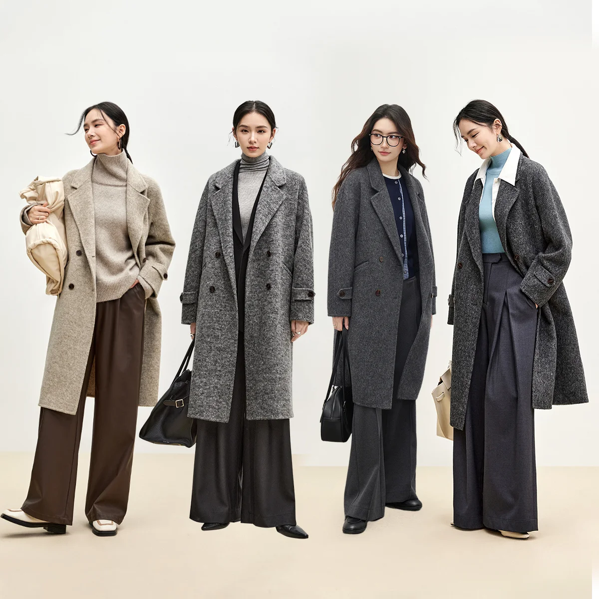 SENTUBILA Long Woolen Coats For Women Outerwear 2025 Winter Luxury Warm Straight Double Breasted High Quality Overcoat W44O56042