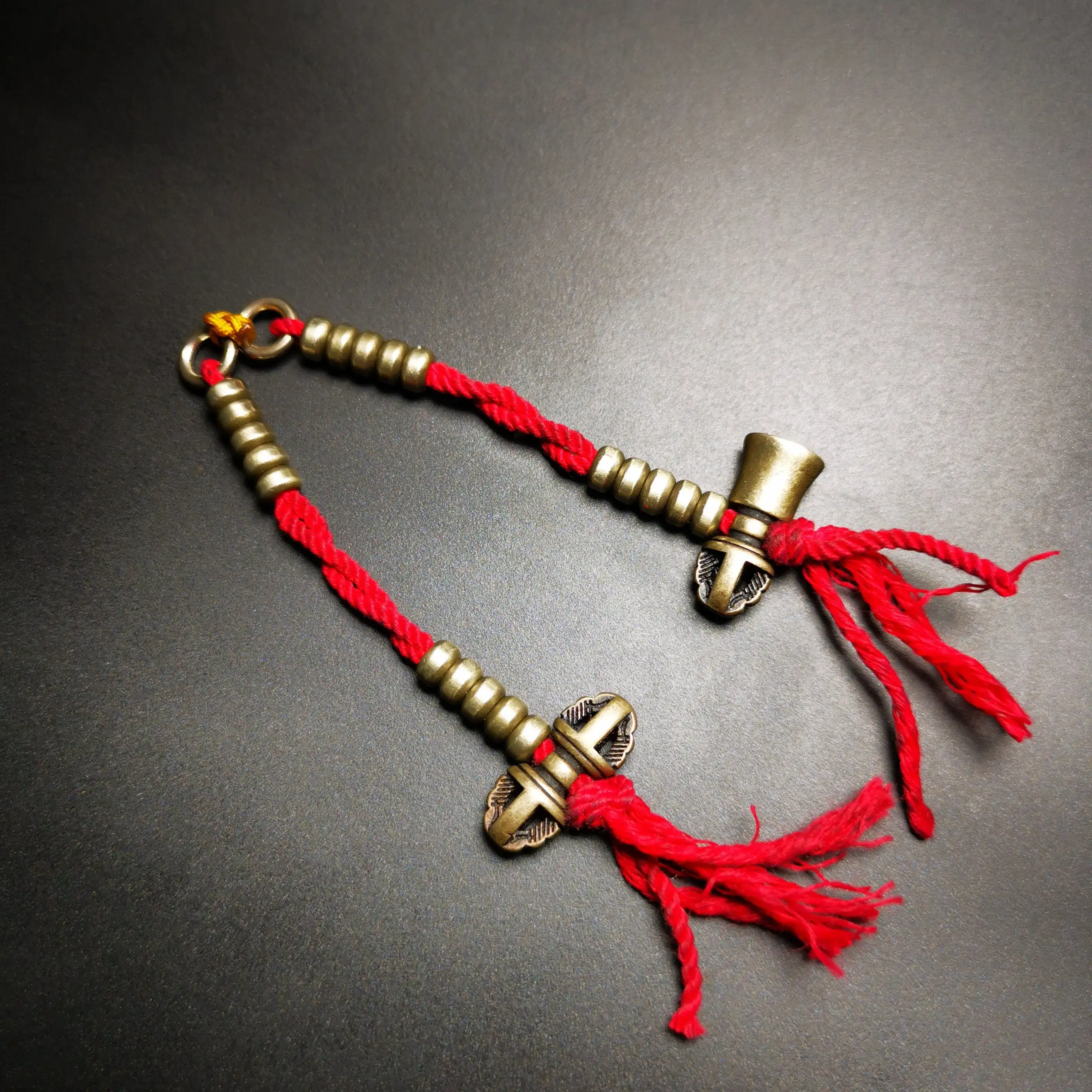 Gandhanra Handmade Tibetan Buddhist Mala Counters,Prayer Bead Counters,with Dorje and Vajra Pendant,Made of White Copper