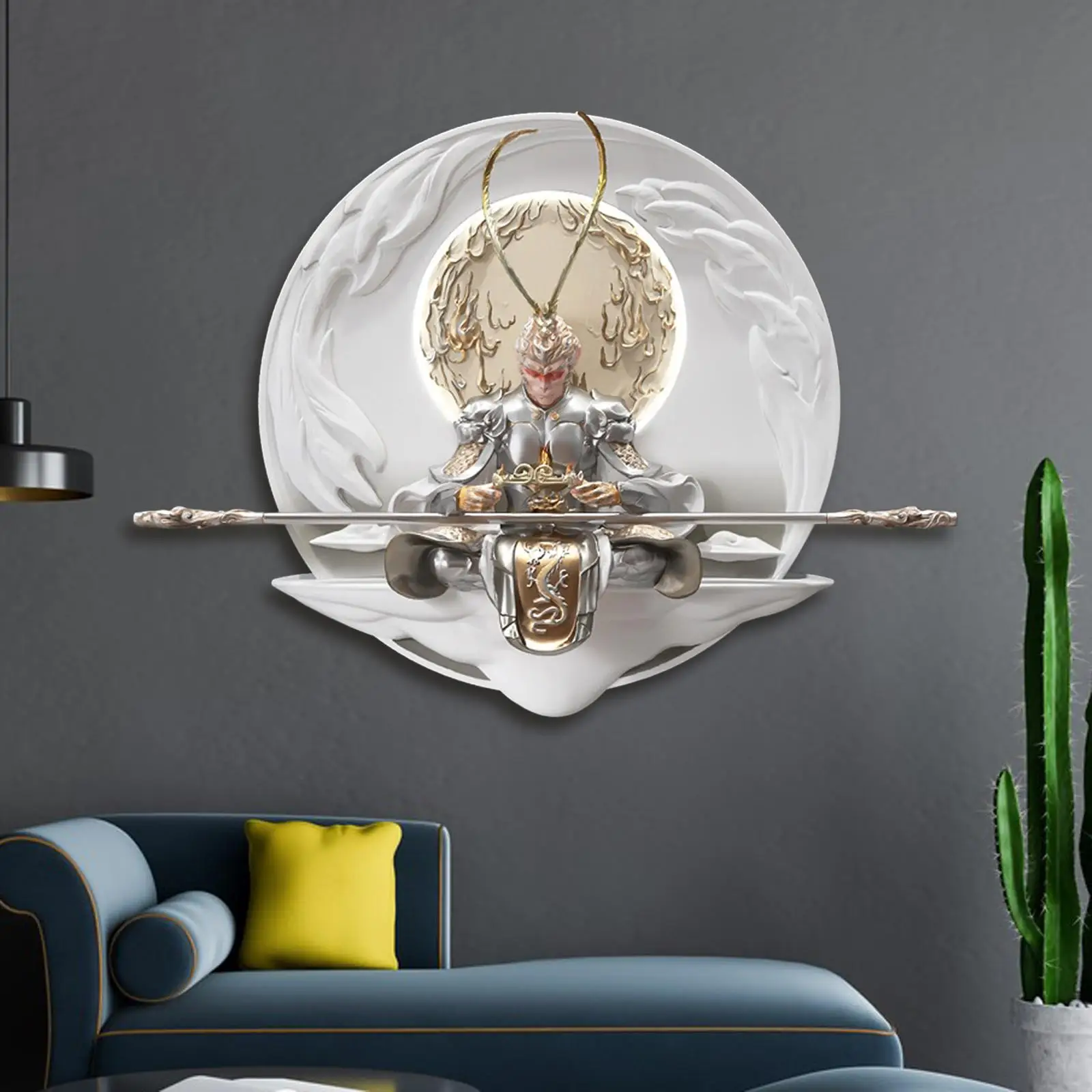 

Настенная 3D статуя Будды, Современное украшение для гостиной с рельефным 3D рисунком