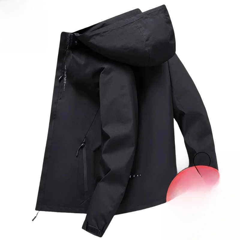 

Men's Casual Outdoor Windproof Waterproof Jaet New 2025 Couple Workwear Coat Loose Fit Polyester Fiber Long Sve