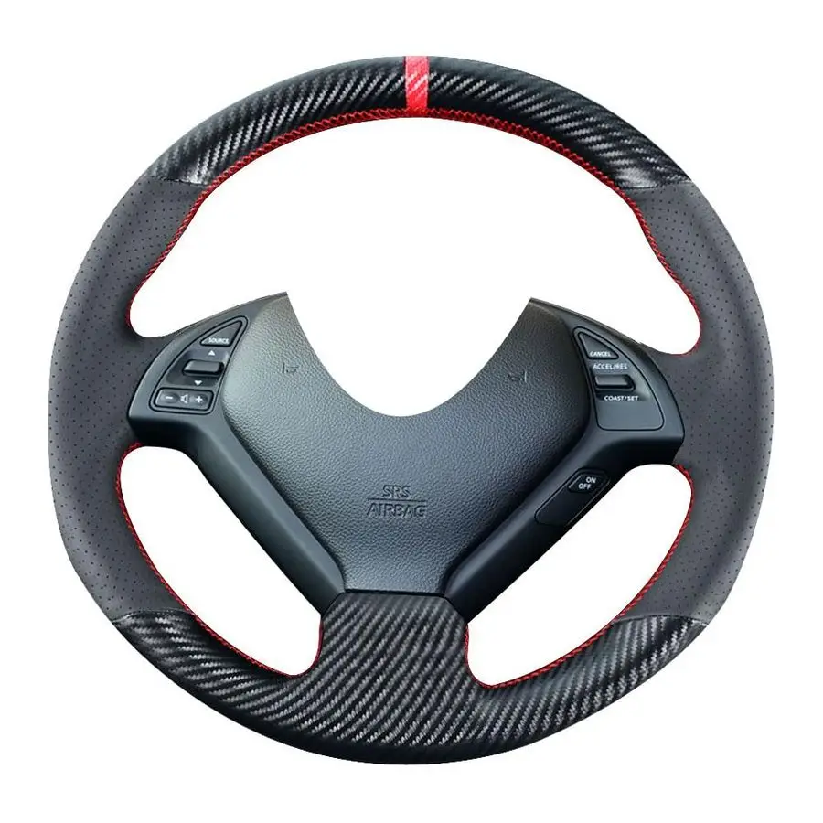 

Carbon Fiber Steering Wheel Covers for Infiniti G37 20082013 G25 EX35 EX25 EX37 Q60 2014 QX50 Q40 IPL G G35 Sport 15 inches Stit