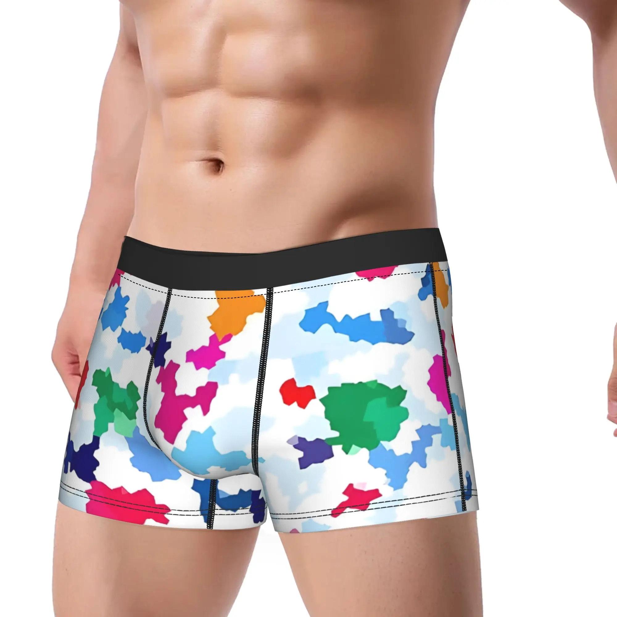 Cute Irregular Abstract Pattern  Underpants Breathbale Panties Men's Underwear Abstract Comfortable Shorts Boxer Briefs