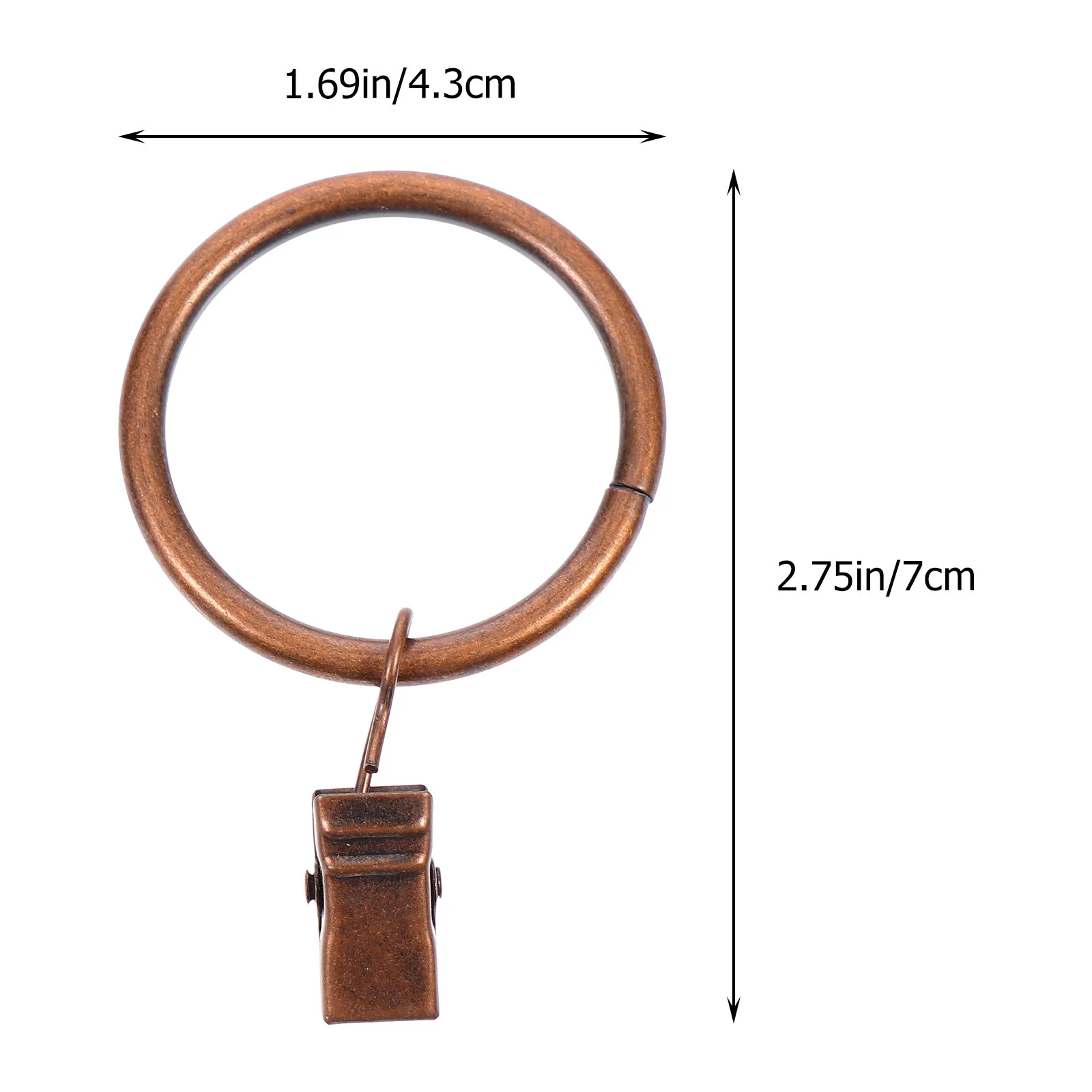 50pcs Sheer Hanger Shower Bathroom Red Iron Glide Rings Glide Rod Bathroom Curtain Hooks Stylish Home Decoration view 3