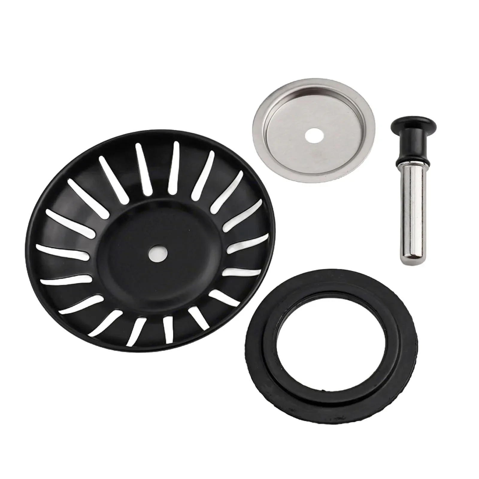 

1pcs Kitchen Sink Strainer Stopper Waste Plug Sink Filter 78mm Black Stainless Steel Sink Strainer Filter Kitchen Tools