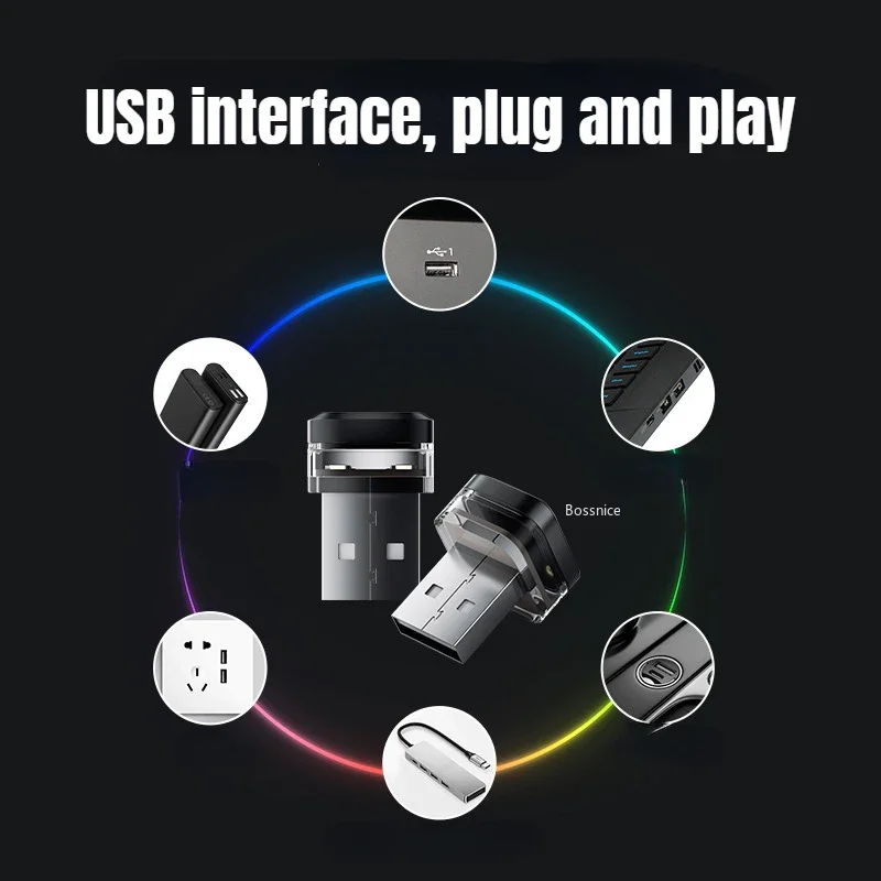 1/2Pcs Universal Car USB Decorative Atmosphere Light Car Atmosphere Light Family LED Night Lamp 2026