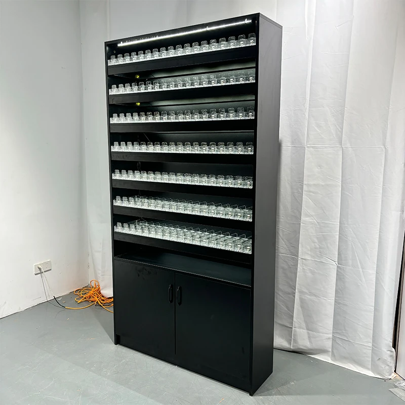 Factory Customized Cigarette Display Stand with LED Light & Pusher Smoke Shop Showcase