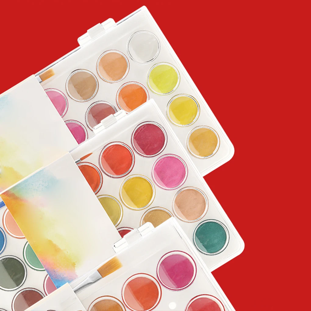 12/16/28/36 kolorów zestaw farb akwarelowych dla dzieci zestaw do malowania pigmentem z pędzlem artykuły artystyczne zestaw farb akwarelowych