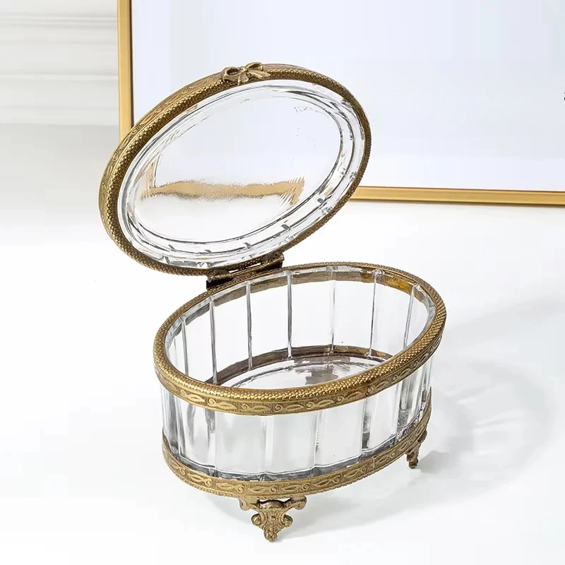 

Imported European court retro luxury glass necklace jewelry box.