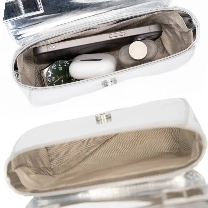 حقيبة كتف أنيقة تحت الإبط من البولي يوريثان مع إغلاق مغناطيسي، إطار قوي - تحمل الهاتف والعطور وأحمر الشفاه وأساسيات النساء