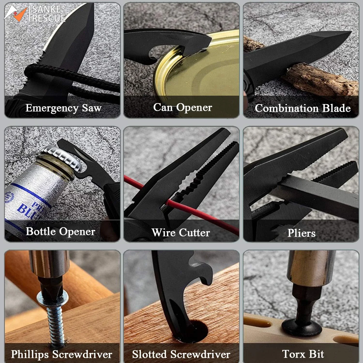 Imagem -06 - Multifuncional Folding Tactical Army Knife Canivete Portátil de Camping ao ar Livre Ferramenta de Combinação de Emergência Aço Inoxidável