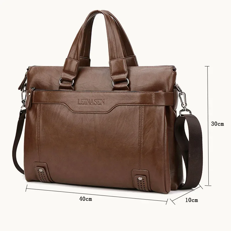 2024 New Men Briefcase Fashion men\'s bag PU Leather Men Bags Business Brand Male Briefcases Handbags laptop bag High Quality