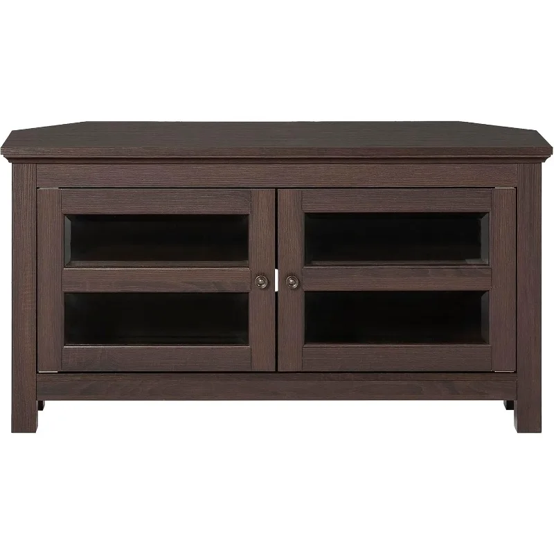 Modern Farmhouse Wood Corner Universal TV Stand for TV's Up To 50