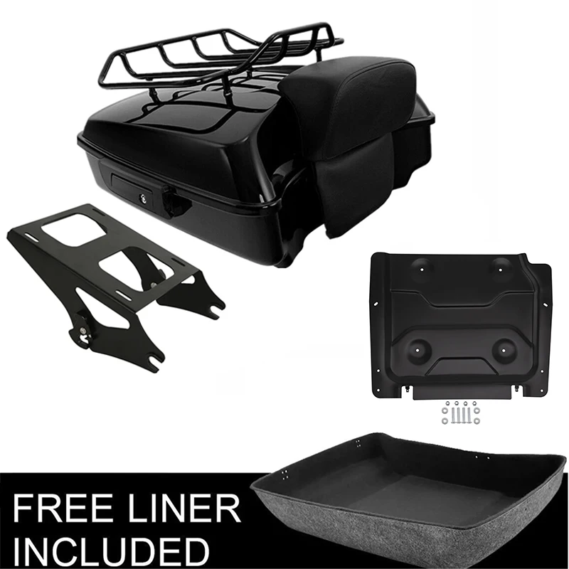 Motorcycle Chopped Trunk Backrest Mount Rack For Harley Touring Electra Glide Road Glide 2014-2025
