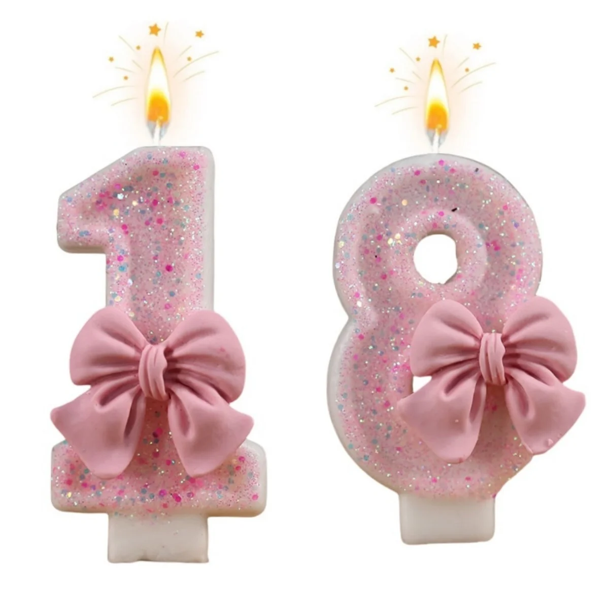 New 0-9 Number Birthday Candles original Cloud and mist bow birthday cake digital party anniversaries candle decoration