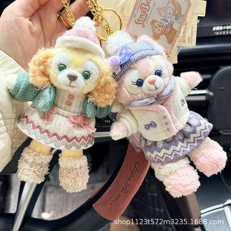 Disney linabell cookiesann coleção de inverno suéter macio pelúcia boneca chaveiro carro bolsa de lona decoração presente