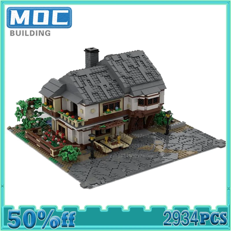 MOC Building Blocks Twisted Bell Inn Collection Bricks Technology The Rings Movie Series DIY Model Display Toys Children Gifts