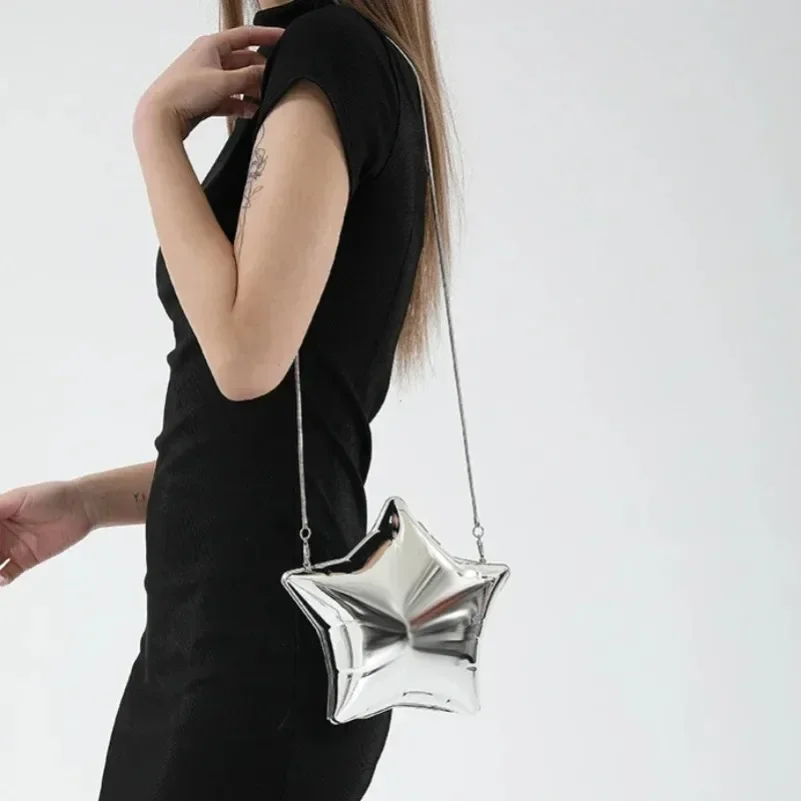 

2025 Sweet Cool Spice Girls Lipstick Party Acrylic Shiny Mini Bag Banquet Candy Colourful Bag Pentagram Coin Purse