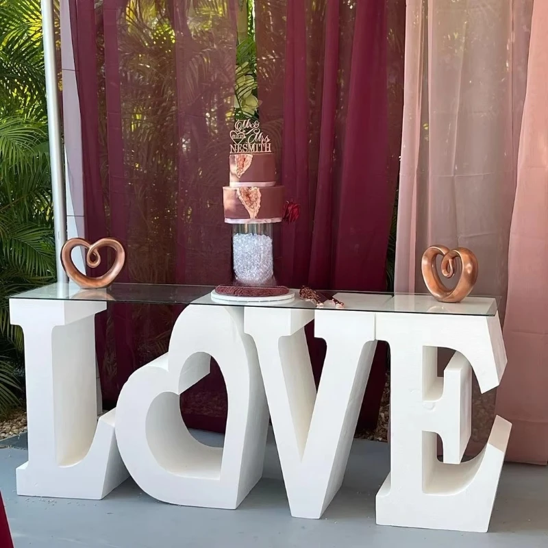 

Craft custom white metal love letter table wedding event