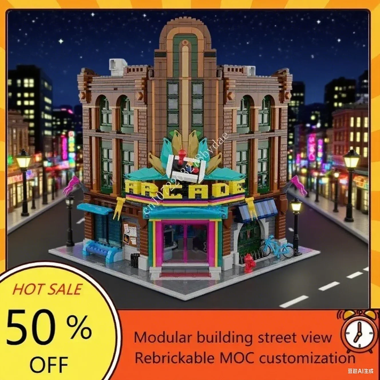 3345 pçs personalizado moc o último arcade modular vista de rua modelo de quebra-cabeça personalizado educacional diy montagem crianças brinquedo kit presente
