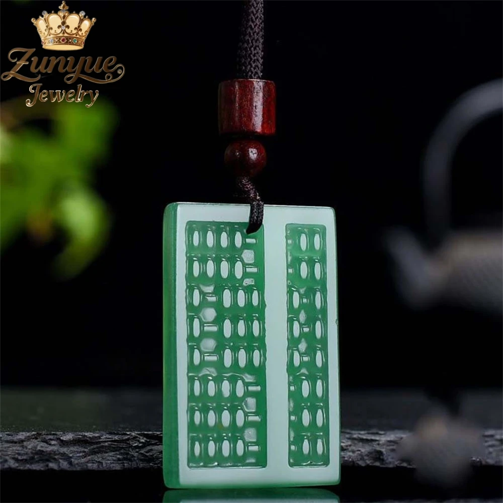 

High-End Natural Golden Thread Jade Abacus Pendant Luxury Quality Jewelry Fashion Jewelry Exquisite Elegant Charms Popular Gift