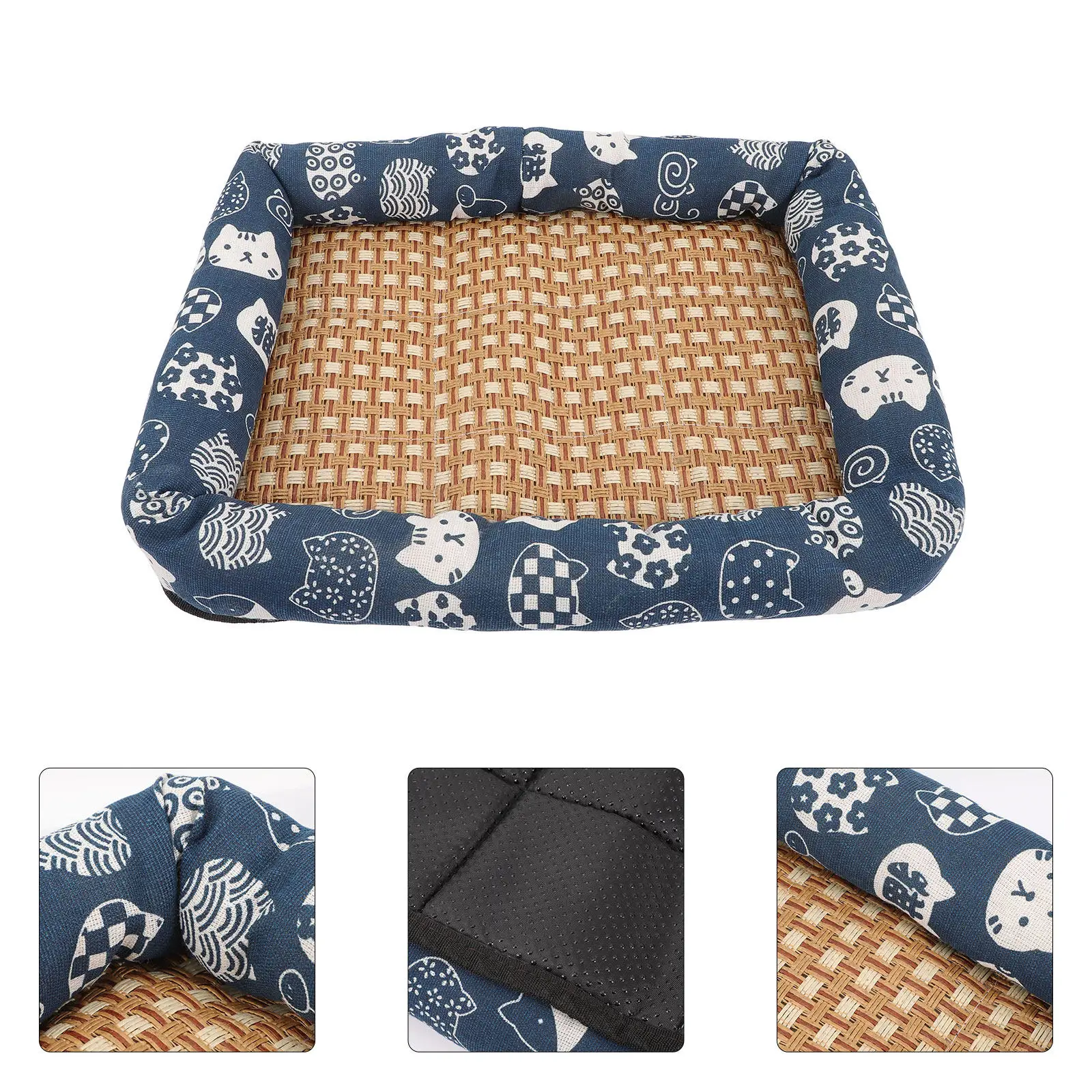 

Summer Pad Rattan Cooling Beds Lightweight Portable Pet Sleeping Cushion Cats Dogs Small Nest Bed Board Summer Cooling