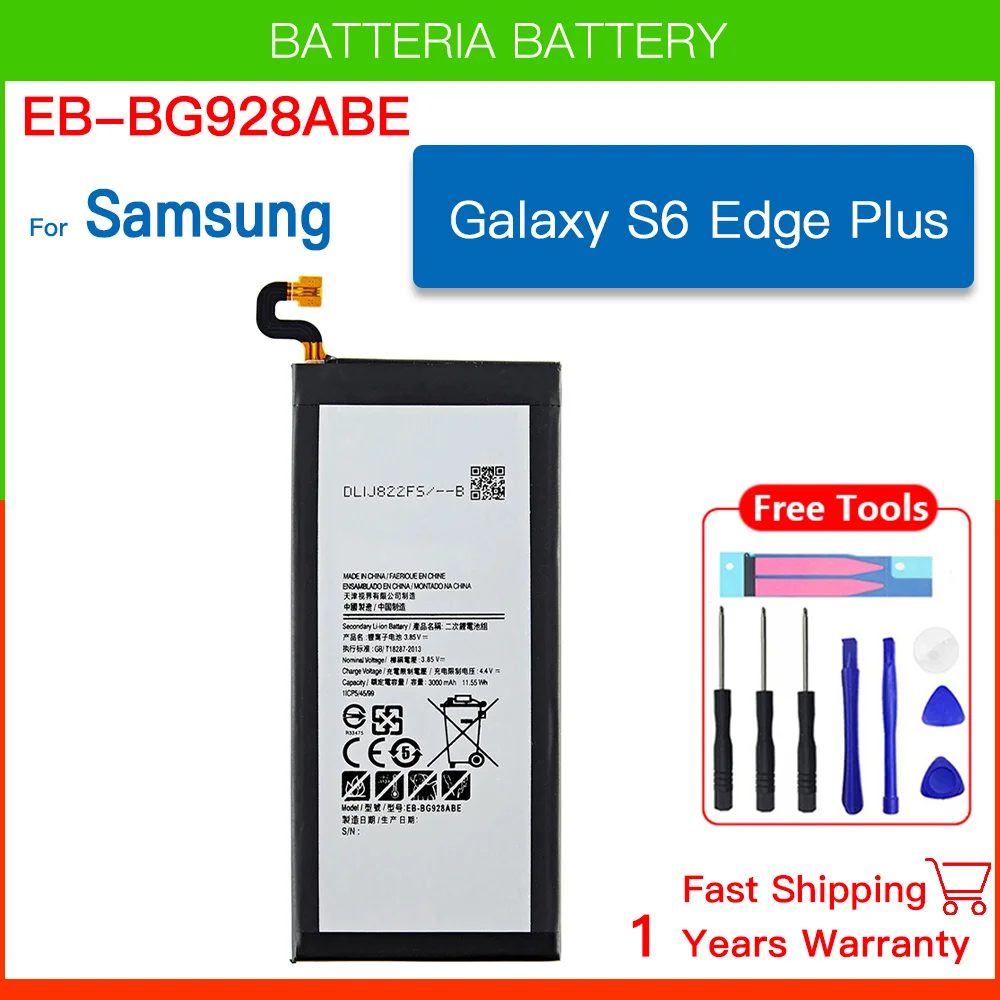 EB-BG928ABE 3000mAh Battery For Samsung S6 edge Plus SM-G9280 G928P G928F G928V G9280 G9287 Plus S6edge+ Batteria+Tools