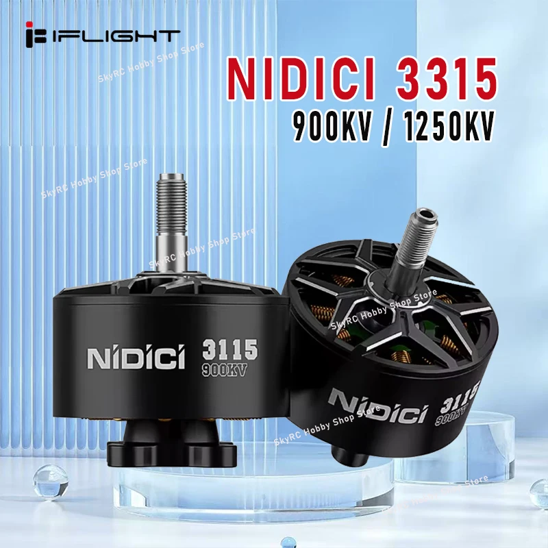 

iFlight NIDICI 3115 900KV/1250KV Бесщеточный двигатель с валом 5 мм, совместимый с пропеллером 8-9-10 дюймов для RC FPV Drone