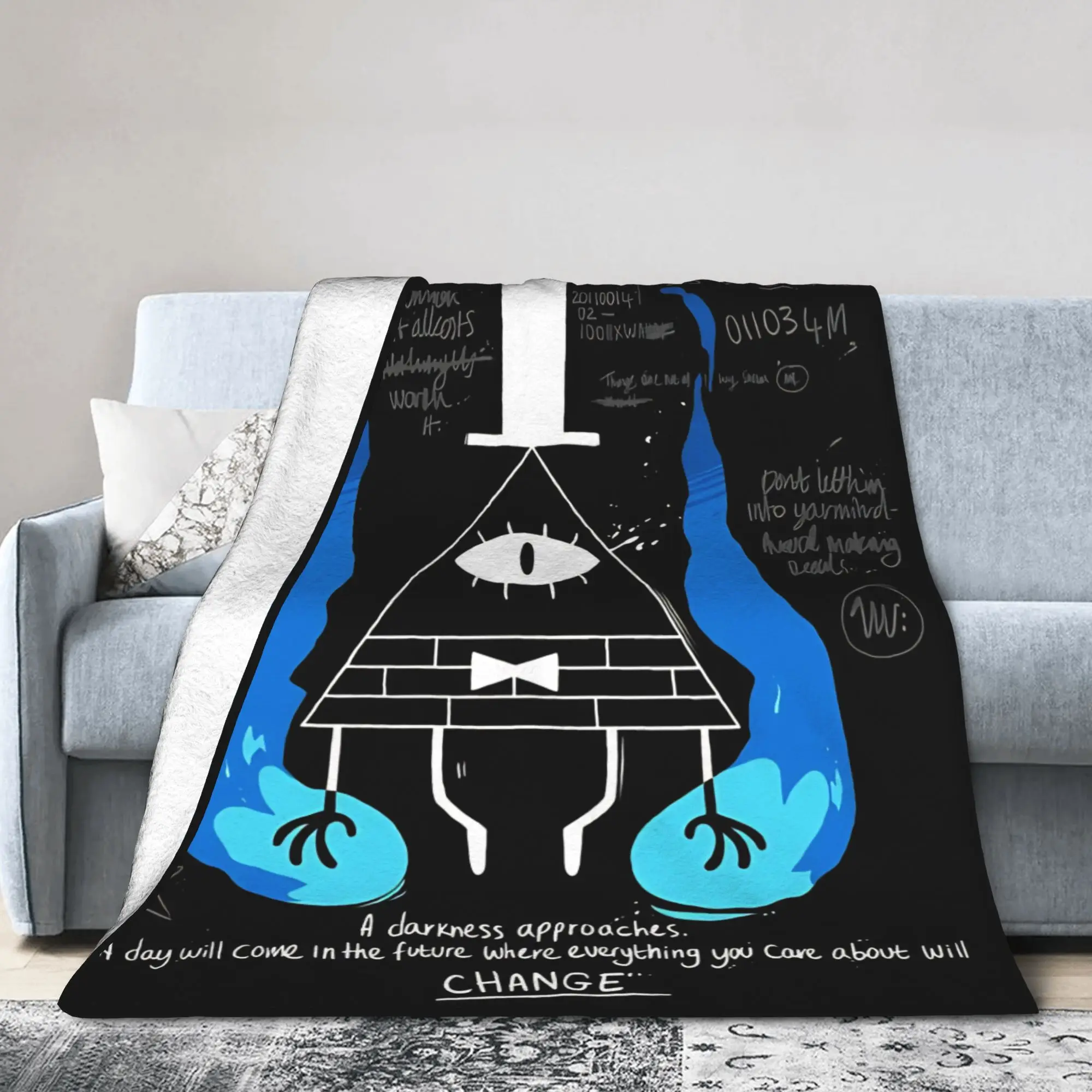 Gravitys Falls Bill Cipher Blankets  Flannel Novelty Warm Throw Blanket for Bed Sofa Textile Decor,