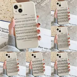 Piano Score Of Famous Songs Phone Case For Iphone 7 8 Plus X Xr Xs 11 12 13 Se2020 Mini Mobile Iphones 14 Pro Max Case