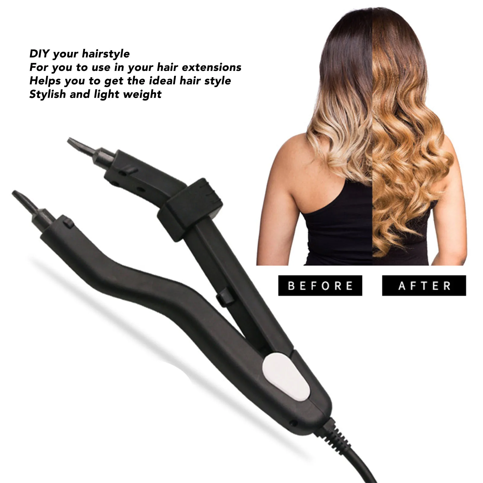

Fusion Heat Hair Connector Fusion Hair Extensions Tool Professional Fusion Heat Iron Connector for Hair Extensions 100‑240V