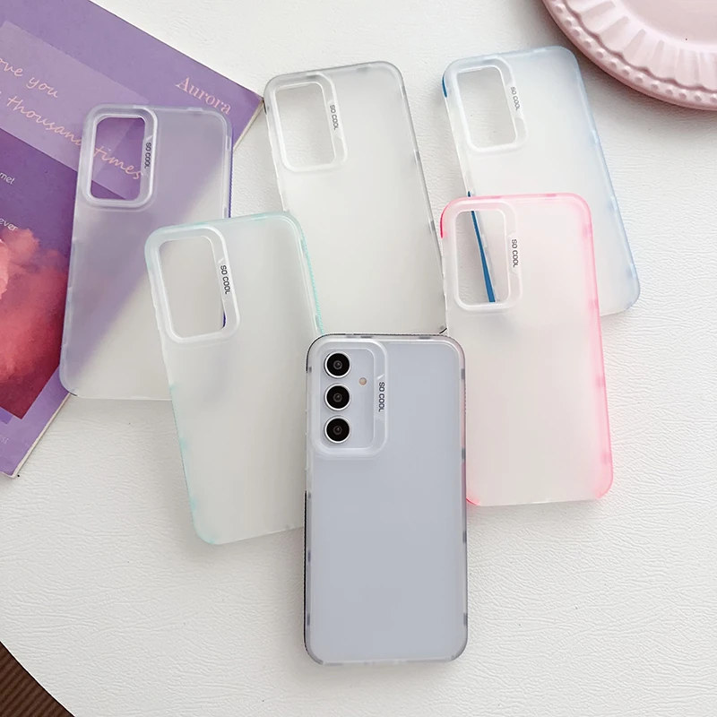 Luxury Candy Colour Matte Clear Phone Case For Motorola Moto G04 G04S G14 G24 G34 G54 G64 G84 Shockproof Silicone Cover