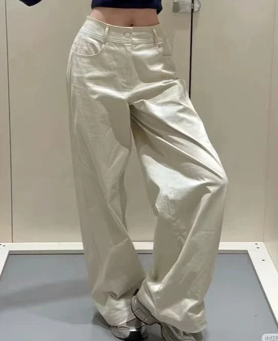 

LO Women's Wide-leg pants Loose-Fit High waist Slimming Straight-Leg Draped Versatile Trousers Casual Pants Autumn New Arrival