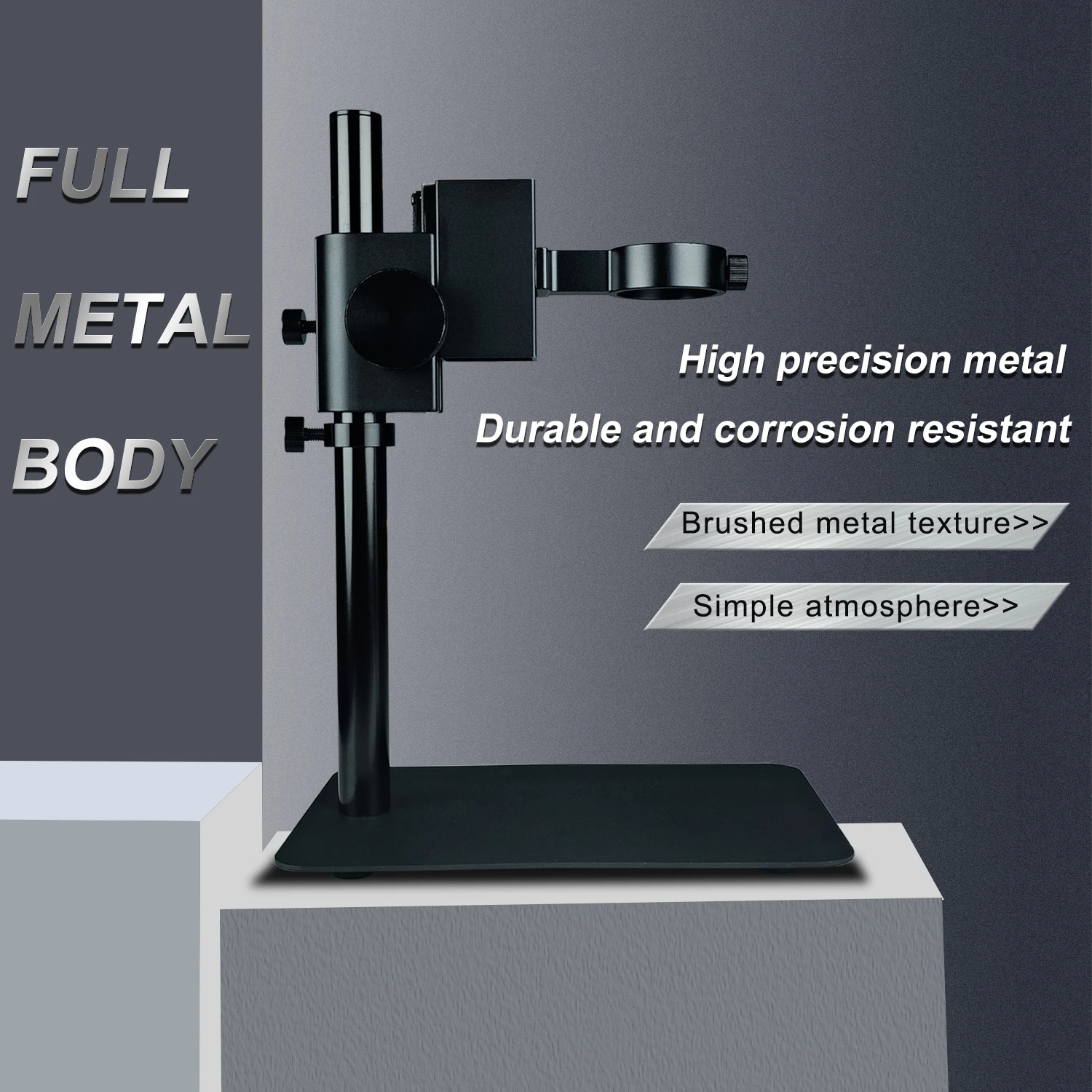 Digital Mircoscope Base Aluminum Alloy Adjustable Focusing Bracket Focus Holder Table Stand 42mm For Zoom Lens Microscope Camera