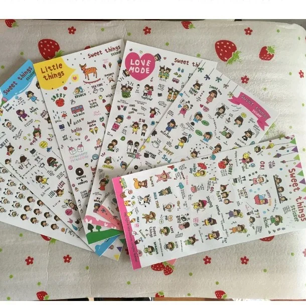 6Sheet Sweet Story PVC Stickers Set Sweet Things Series Journal Decoration DIY Supplies Cute Stickers