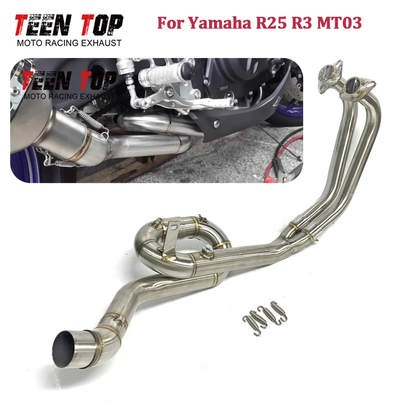 

For Yamaha R25 R3 MT03 Motorcycle Exhaust Front Pipe Exhaust Header Escape Moto Front Link Pipe Slip-on 51mm Exhaust Muffler