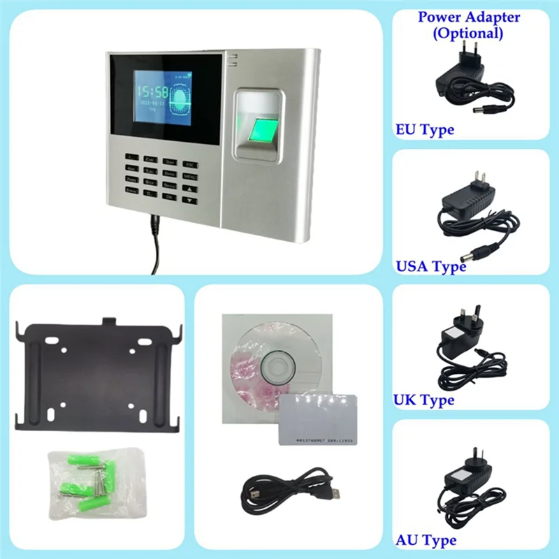 Time System Fingerprint Time And Attendance Machine System Wifi 2000Mah Battery Easy To Use US Plug