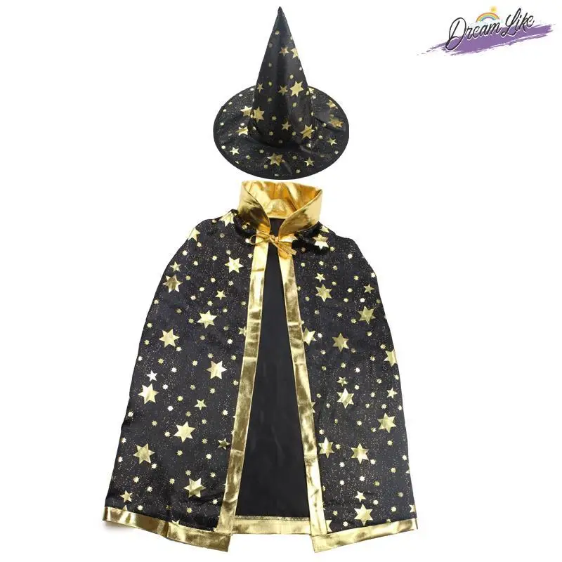 أزياء الهالوين للأطفال للأولاد والبنات رداء أداء للبالغين زي ساحر ساحرة ملابس أداء صينية تقليدية...